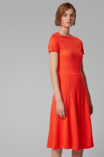Sukienka BOSS Short Sleeved Pomarańczowe Damskie (Pl82712)
